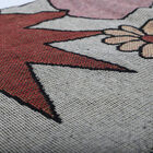 Handgewebte Jacquard-Decke mit Fransen, 100% Baumwolle, Blumenmuster, Beige und mehrfarbig image number 5