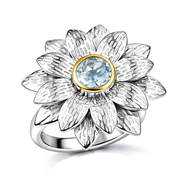 EverTrue himmelblauer Topas zweifarbiger Ring - 1 ct. image number 3