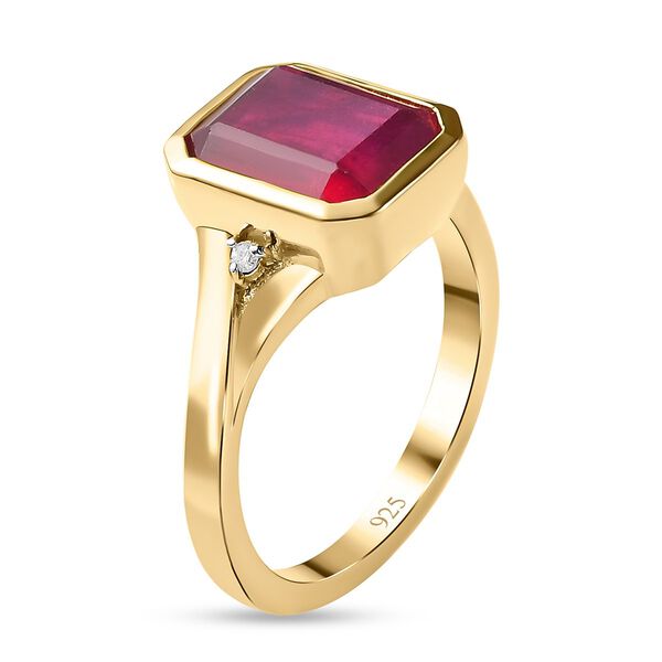 Afrikanischer Rubin und weißer Diamant Ring, ca. 5,37 ct. image number 5