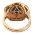 Natürlicher Sleeping Beauty Türkis Ring 925 Silber Gelbgold Vermeil image number 5