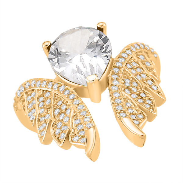 Wei&szlig;er Zirkonia Ring Nickelfreies Messing (Gr&ouml;&szlig;e 20.75)