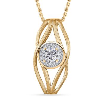 AA Moissanit Schmuckset 925 Silber 750 Gelbgold Vermeil ca. 0,59 ct.