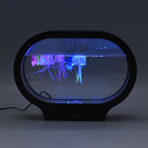Aquarium mit Farbwechsel LEDs, Größe 31x7,7x23 cm, Schwarz image number 1