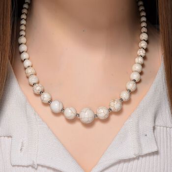 Wei&szlig;e Howlit 45+5cm Halskette - 160 ct.