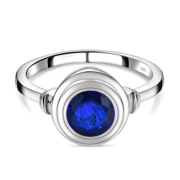 AA tansanischer, blauer Spinell-Ring, 925 Silber platiniert  ca. 1,66 ct