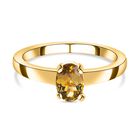 Natürlicher, goldener Tansanit Ring, 925 Silber Gelbgold Vermeil (Größe 17.00) ca. 0.85 ct