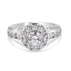 LUSTRO STELLA Hergestellt mit ZIRKONIA Ring 925 Silber Platin-Überzug (Größe 19.00) ca. 2,96 ct image number 0