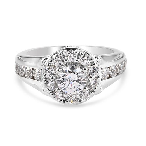 LUSTRO STELLA Hergestellt mit ZIRKONIA Ring 925 Silber Platin-Überzug (Größe 19.00) ca. 2,96 ct image number 0