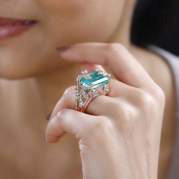 GP Italian Garden Kollektion- Smaragd Triplett Quarz, Zirkon und blauer Saphir-Ring- 18,80 ct. image number 3