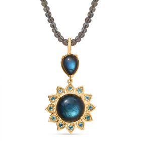 AAA Labradorit Anhänger mit 50cm Kette - 35 ct.