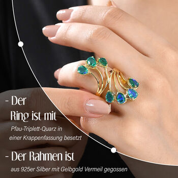 Pfau Quarz Triplett Ring - 5,55 ct.
