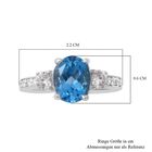 Schweizer Blautopas und weißer Zirkon-Ring, 925 Silber platiniert  ca. 3,06 ct image number 4