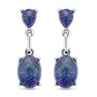 Lapislazuli Ohrringe, silberfarben ca. 25.00 ct