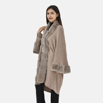 LA MAREY - Stilvoller langer Mantel mit Kunstfell