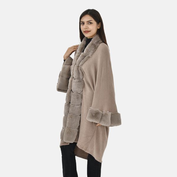 LA MAREY - Stilvoller langer Mantel mit Kunstfell image number 3