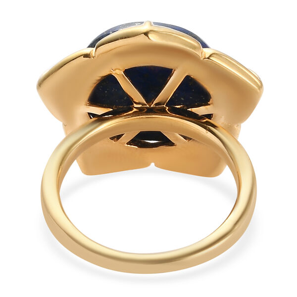 Lapislazuli-Ring, Ionenbeschichtetes Messing, 750 Gelbgold vergoldet  ca. 10,14 ct image number 6