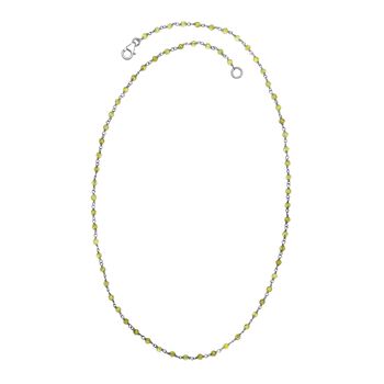 Peridot Halskette ca. 50 cm 925 Silber rhodiniert ca. 20.00 ct