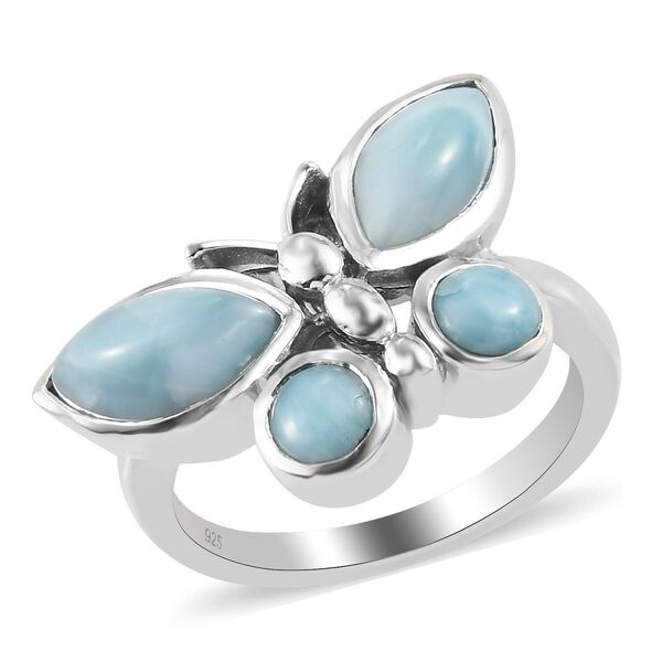 Larimar Ring  925 Silber Platin-&Uuml;berzug image number 4