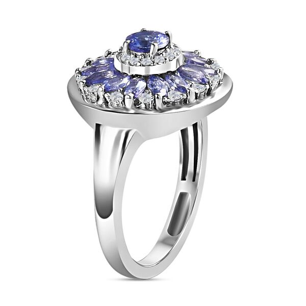 Tansanit und Zirkon Cocktail Ring - 1,76 ct. image number 5