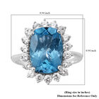 Blauer Topas und weißer Zirkon-Ring, 925 Silber platiniert  ca. 10,13 ct image number 4