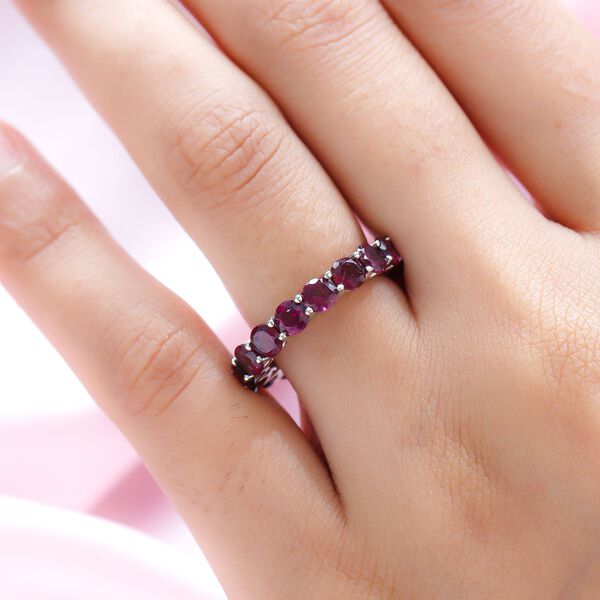 Rhodolith Granat-Ring, 925 Silber platiniert  ca. 5,63 ct image number 3