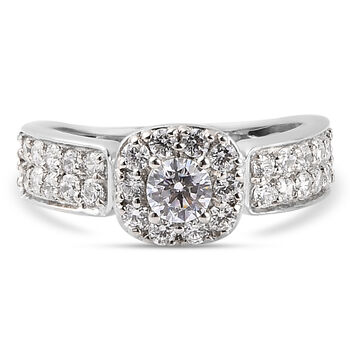 LUSTRO STELLA Hergestellt mit Feinster ZIRKONIA Ring 925 Silber platiniert (Gr&ouml;&szlig;e 21.00)