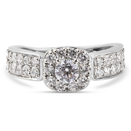 LUSTRO STELLA Hergestellt mit Feinster ZIRKONIA Ring 925 Silber platiniert (Gr&ouml;&szlig;e 21.00)