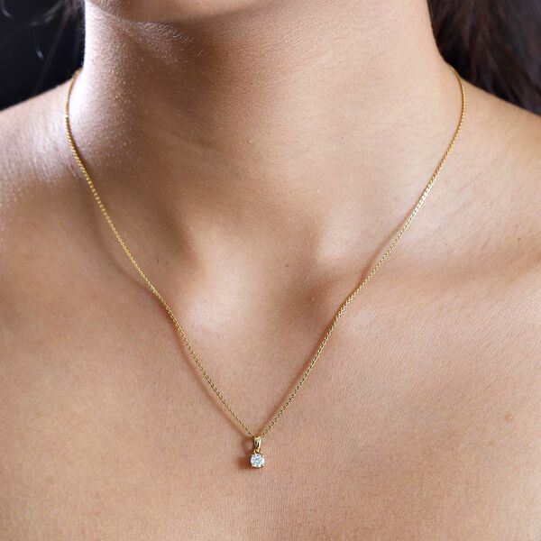 Moissanit Anhänger, 925 Silber 750 Gelbgold Vermeil - 0,22 ct. image number 3