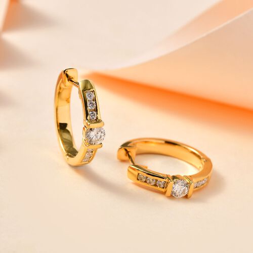 Moissanit Ohrringe, 925 Silber Gelbgold Vermeil - 0,81 ct. image number 2