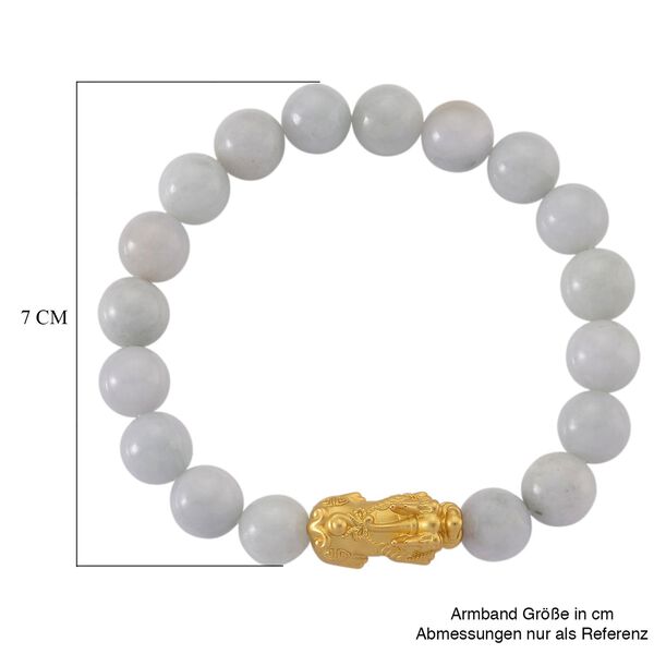 D'Joy Weiße Jade Armband Flexibles (18 - 19 cm) 925 Silber vergoldet ca. 150,00 ct. image number 5
