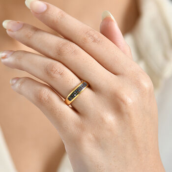 D'Joy Mehrfarbiger Diamant Ring 925 Silber 750 Gelbgold Vermeil (Gr&ouml;&szlig;e 18.00) ca. 0.10 ct