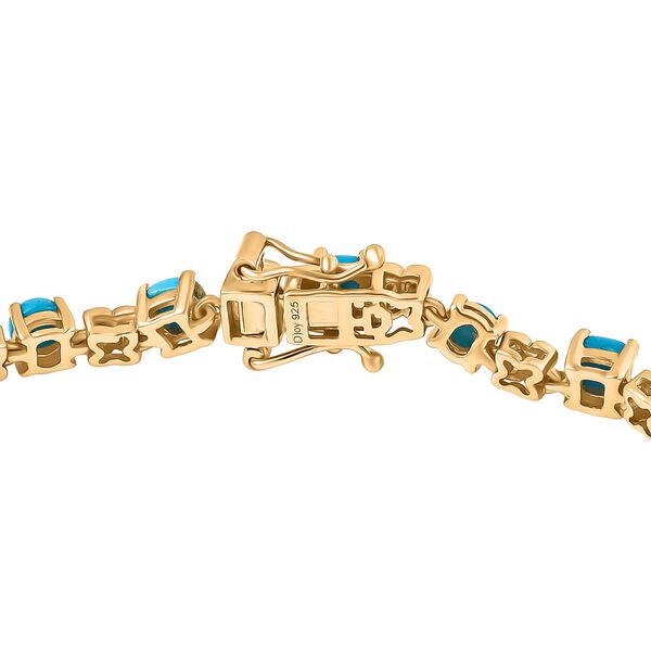 D joy AA Sleeping Beauty T&uuml;rkis, Rhodolith Granat, Armband ca. 20 cm 925 Silber 750 Gelbgold Vermeil ca. 7.34 ct image number 4