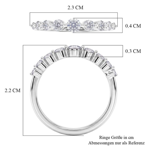 LUXURIANT DIAMOND - Lab Grown Diamant SI-GH SGL zertifiziert Ring 925 Silber Rhodiniert (Gr&ouml;&szlig;e 18.00) ca. 0,50 ct image number 6