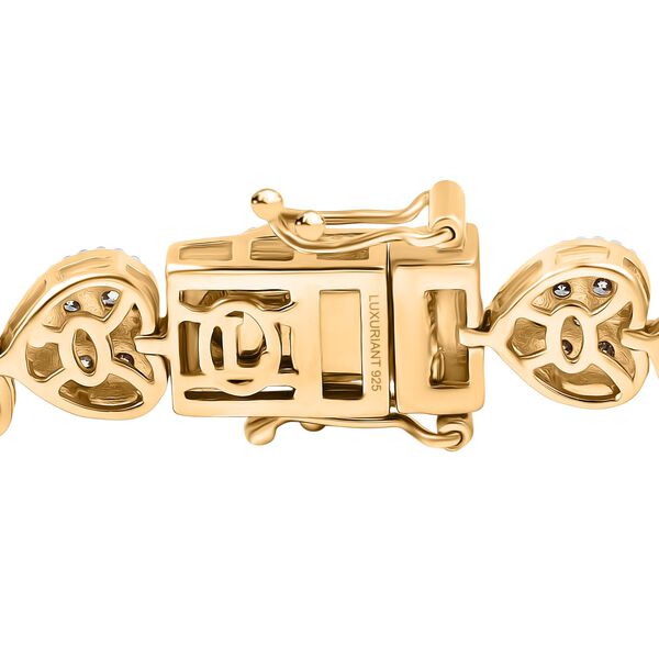 LUXURIANT SGL zertifiziertes SI-GH Labor Diamant 19cm Armband, 925 Silber 750 Gelbgold Vermeil - 4 ct. image number 4