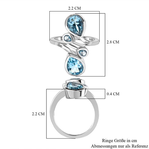 Schweizer Blautopas Bypass Ring - 4,24 ct. image number 6