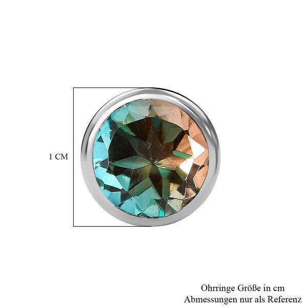 Aqua Terra Costa Quarz Triplett-Solit&auml;r-Ohrstecker, 925 Silber platiniert, 4,21 ct. image number 5