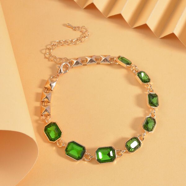 Gr&uuml;ner Kristall Armband, ca. 19 cm image number 1