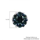 Blaue Diamant-Cluster-Ohrstecker in Silber image number 4