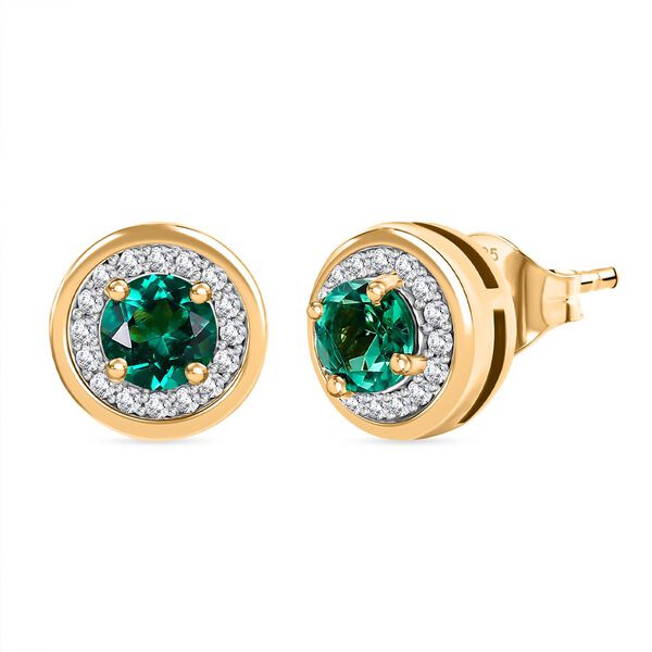 LUXURIANT AAA Labor kolumbianische Smaragd und Moissanit Ohrringe - 0,82 ct. image number 0