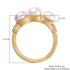 Süßwasser Perle, Weißer Zirkon Ring 925 Silber Gelbgold Vermeil (Größe 17.00) ca. 0.09 ct image number 6