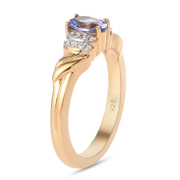 Tansanit und Zirkon Ring 925 Silber vergoldet  ca. 0,60 ct image number 5