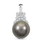 Iliana AAA Tahiti Perle, Weißer Diamant Anhänger 750 Gold Standard