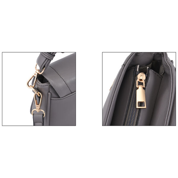 Umh&auml;ngetasche aus Kunstleder, Grau image number 5