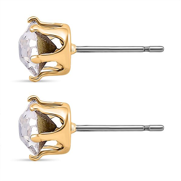 4er Set - Wei&szlig;er Kristall Schmuckset Nickelfreies Messing Goldfarben, Flexibles (Gr&ouml;&szlig;e 17.00-18.00) image number 7