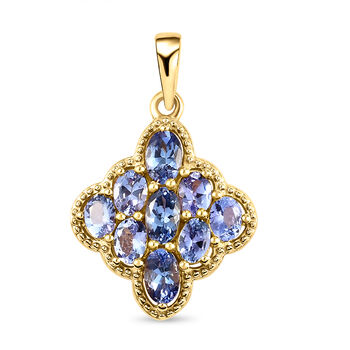 Tansanit-Anh&auml;nger, 925 Silber vergoldet ca. 1,62 ct