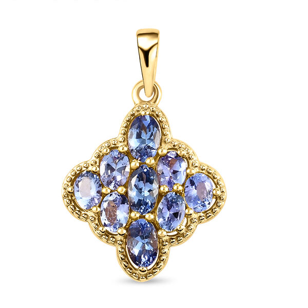 Tansanit-Anh&auml;nger, 925 Silber vergoldet ca. 1,62 ct