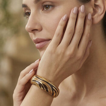 Emaille-Armreif im Wellen-Design, ca. 18 cm, Braun