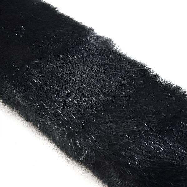 Flauschiger Kunst-Nerzpelz-Schlaufenschal, 89x11cm, Schwarz image number 5