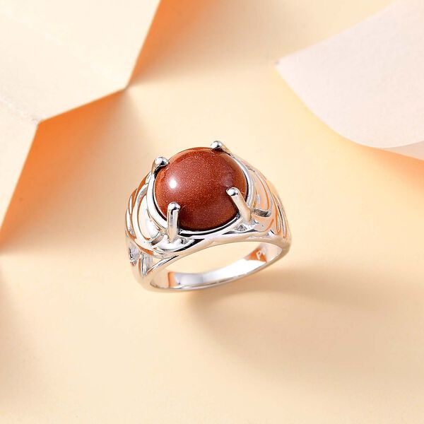 Gold Sandstein Ring Messing (Gr&ouml;&szlig;e 17.00) ca. 7,00 ct image number 2