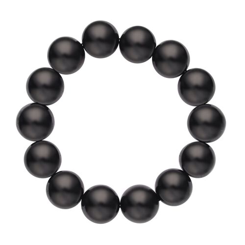 Flexibles, rundes Schungit-Perlen-Armband, 18cm - 204,80 ct. image number 0